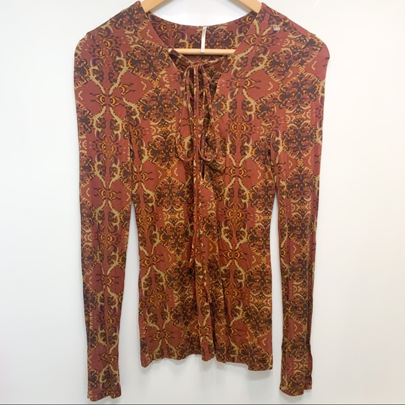 Free People Mai Tai Boho Lace-Up Top, Size S - Picture 5 of 7